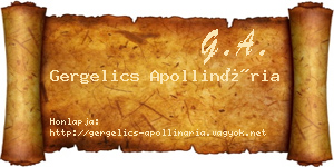 Gergelics Apollinária névjegykártya